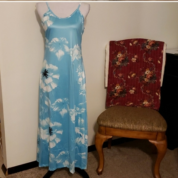NEW Summer Flowing Maxi Dress GREEN FLORAL - Picture 4 of 5
